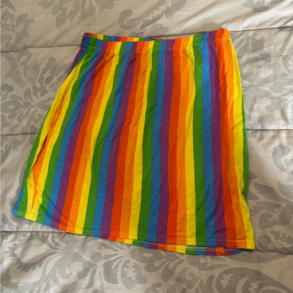 Boohoo Multicolor Striped A-Line Skirt